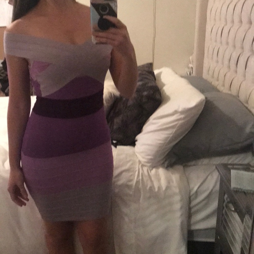 Bebe purple bandage dress